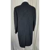 Vintage Hickey Freeman Pinstripe Long Winter Wool Cashmere Coat Peacoat Mens 40