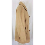 Vintage Double Breasted Wool Camel Peacoat Jacket Short Coat Womens 4 Tan 1990's
