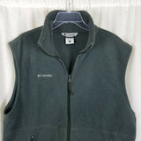 Columbia Fleece Vest Full Zip Up Lightweight Mens L Charcoal Outdoor Adventure