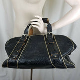 Vintage Ram Golf Bag Black Leather Distressed Doctor Style Duffel Duffle Sports