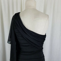 Deb Slinky One Shoulder Ruched Little Black Dress with Jeweled Accents Women's size Large