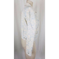 LRL Ralph Lauren Jeans Blue Floral French Toile Denim Jean Jacket Zip Womens M