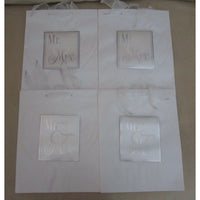 Mr. & Mrs. Hallmark Expressions Gift Bags Wedding Anniversary 3D White Lot of 4