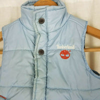 Timberland Logo Winter Puffer Snap Up Vest Infant Boys 12 Mo Months Baby Blue