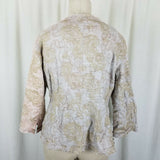 Coldwater Creek Woven Textured Embroidered Tapestry Jacket Womens 12 3/4 Sleeve