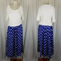 The Avenue Ribbed Knit Top Polka Dot Skirt Cotton Dress Womens 14 16 Vintage 80s