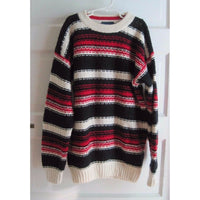 Bowen & Wright Striped Cable Knit Crewneck Pullover Sweater Boys Youth M 12 14