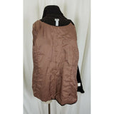 G.H. Bass Corduroy Double Breasted Trench Peacoat Coat Womens L Chocolate Brown