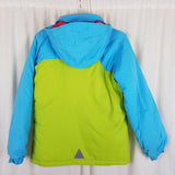 LL Bean Thinsulate Hooded Winter Parka Jacket Girls L 14 16 Colorblock Neon Ski