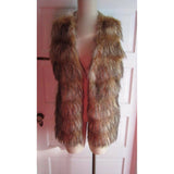 Eyeshadow Vegan Faux Fur Knit Open Front Cardigan Sweater Vest Jacket Womens XL