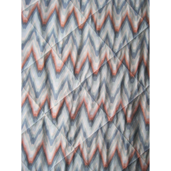 Evolution Fabric Twin Bedspread Blanket Quilted Topper Southwestern Zig Zag 80's