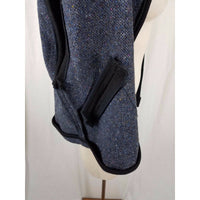 Sleeveless Mottled Flecked Wool Tweed Open Front Vest Womens 11 12 80s 90s Baggy