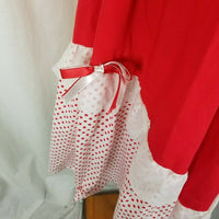 Square Dance Dress Jeri Bee Red Lace Ruffle Diamond Rockabilly Vintage Womens M