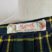 VINTAGE Cairds Mosbrook Wool Tartan Plaid Pinned Wrap Kilt Skirt Womens L Buckle