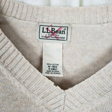 LL Bean 100% Cotton VNeck Pullover Lightweight Sweater Mens M Light Tan Oatmeal