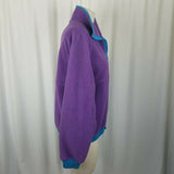 Woolrich Teton Pullover 1/4 Zip Up Fleece Jacket Womens L Purple Turquoise USA
