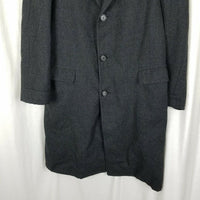 Roger Brooks Heritage Cheviot Herringbone Tweed Wool Peacoat Mens L Vintage Coat