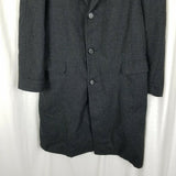 Roger Brooks Heritage Cheviot Herringbone Tweed Wool Peacoat Mens L Vintage Coat