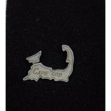 Cape Cod Pewter Tie Bar Tack Clip Pin Clasp with Chain USA Mass Souvenir Jewelry