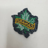 Vintage Canada Sew-on Patch Travel Souvenir Maple Leaf Green & Gold