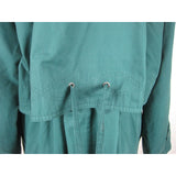 London Fog Towne Cape Top Wool Lined Cinch Waist Spy Trench Coat Womens 12 Green