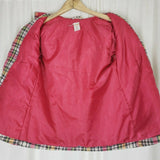 Gymboree Hooded Insulated Pink Checked Zip Up Jacket Girls 7 Pink Yellow 2009