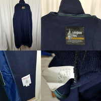 London Fog Funnel Neck Insulated Long Trench Coat Womens 12 Wool Zip Out Liner