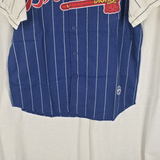 Vintage Atlanta Braves Chipper Jones #10 Blue Pinstripe Mirage Jersey XL Red