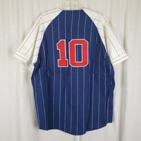 Vintage Atlanta Braves Chipper Jones #10 Blue Pinstripe Mirage Jersey XL Red