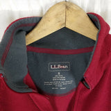 LL Bean Fleece 1/4 Zip Pullover Sweater Jacket Mens S Sweatshirt Henley Red