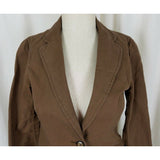 Gap Single Button Linen Brown Blazer Short Jacket Womens 2 Riding Equestrian