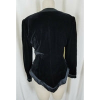 Yolanda Designer Collection Jeweled Black Velvet Jacket Pointed Glam Womens 10