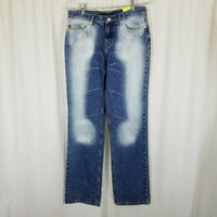 Express Low Rise Boot Cut Jeans Dark Blast Acid Washed Sexy Womens 5 / 6 Denim