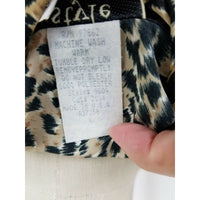 Style Exchange Satin Animal Leopard Cheetah Print Tunic Blouse Top Womens L 80s