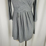 Only Hearts NYC Helena Stuart Faux Wrap Jersey Knit Mini Dress Womens M Gray USA