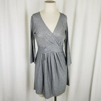 Only Hearts NYC Helena Stuart Faux Wrap Jersey Knit Mini Dress Womens M Gray USA