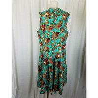 Lindy Bop Ophelia Floral Turquoise Swing Dress Womens 5XL Retro Pin-up A-Line