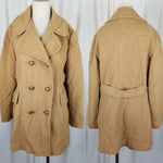 Mackintosh 90s Camel Wool Double Breasted Peacoat Car Coat Jacket Womens 14 USA