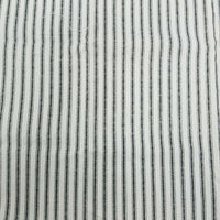 Screenprinted Striped Cotton Fabric Vintage 1/2 yards Black & White Pinstripes