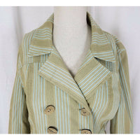Tyler Boe Double Breasted Pinstripe Military Peacoat Jacket Blazer Coat Womens 8