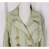 Tyler Boe Double Breasted Pinstripe Military Peacoat Jacket Blazer Coat Womens 8