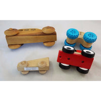 Ikea The Toy Makers Bangor ME Lot of 4 Wood Cars Wooden Toys Colorful Handmade
