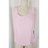 Zoe Designer Deconstructed Raw Edge Crepe Tank Top Tunic Blouse Womens M Pink