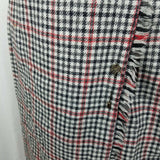 John Meyer Wool Checked Plaid Pleated Pinned Wrap Kilt Skirt Womens 10 Vintage