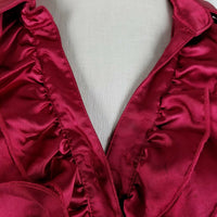 Roulette Colorblock Double Breasted Belted Mini Satin Coat Dress Womens 10 Goth