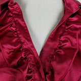 Roulette Colorblock Double Breasted Belted Mini Satin Coat Dress Womens 10 Goth