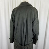 Cassidy Army Green Wool Long Maxi Peacoat Dress Coat Womens 8 Hand Tailored USA