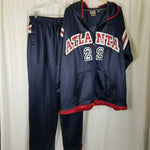 Atlanta Hawks 22 Warm Up Suit Track Jacket Pants Vintage 90s Mens XL Wings Logo