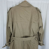 Vintage Botany 500 Insulated Belted Military Trench Coat Mens 40R Faux Fur Liner