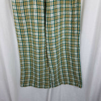 Urban Renewal Remnants Plaid Puddle Pants Woven Wide Legs Trousers Womens L Tan